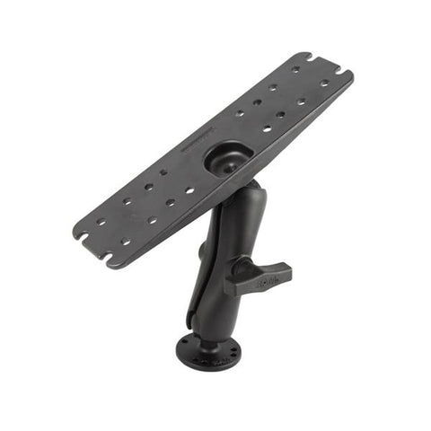 RAM-137U Rectangular Plate with Ball, Double Arm & Round Base  - RAM Mounts Singapore - Mounts Singapore