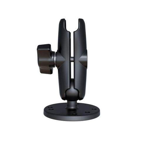RAM 1" Ball Medium Double Socket Arm with 2.5" Round Base with AMPs Hole Pattern (RAM-B-103U) - RAM Mounts Singapore