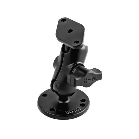 RAM 1" Ball Mount with Short Double Socket Arm, 2.5" Round Base & Diamond Base (RAM-B-138U-A) - RAM Mount Singapore