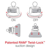 RAM® Twist-Lock™ Suction Cup Mount with Action Camera Adapter - Medium (RAM-B-166-GOP1U)