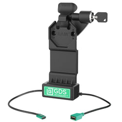 GDS® Uni-Conn™ Right Locking Power + Single USB-A Dock (RAM-GDS-DOCKLR-U1CDU)
