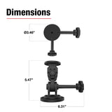 RAM® Dual 90-Degree Pivot Magnetic Mount with Knob (RAP-101-PV4-2P-MAG88U)