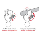 RAM® Trolling Motor Stabilizer - Tough-Claw™ .625" - 1.14" Long Arm (RAP-400-D-202U)