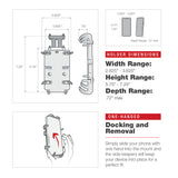 RAM® Quick-Grip™ XL Phone Mount with Low-Profile Tough-Claw™ (RAM-HOL-PD4-400-1U)